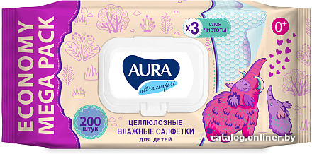 

Aura Ultra Comfort для детей big-pack с крышкой (200 шт)