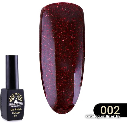 

Гель-лак Global Fashion Black Elite (тон 002) 8 мл