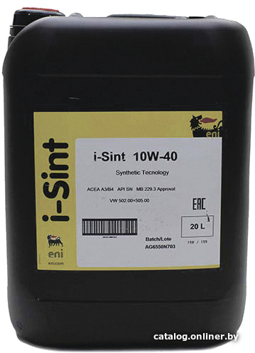 

Моторное масло Eni i-Sint 10W-40 20л