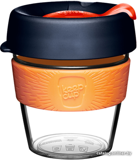 

Многоразовый стакан KeepCup Original S Clear Shamrock 227мл (черный/оранжевый)