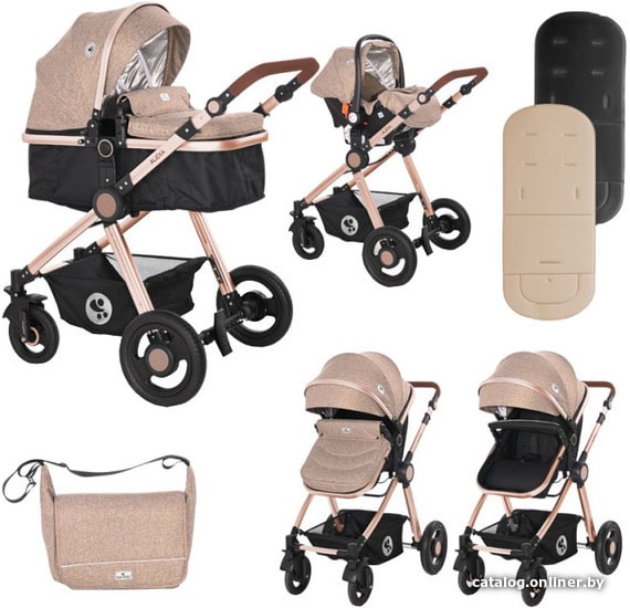 

Универсальная коляска Lorelli Alexa 2021 (3 в 1, pearl beige)
