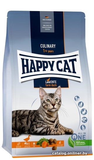 

Сухой корм для кошек Happy Cat Culinary Land-Ente 33/15 утка 300 г