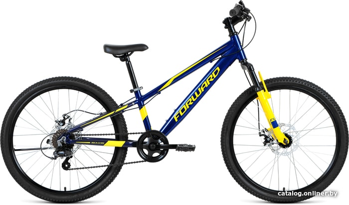 

Велосипед Forward Rise 24 2.0 disc 2021 (синий/желтый)