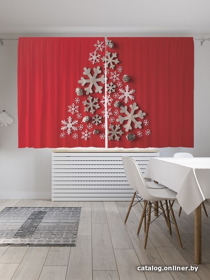 

Комплект штор JoyArty Елочка из снежинок 1.45x1.8 м p_380840_145x180 (2 шт)