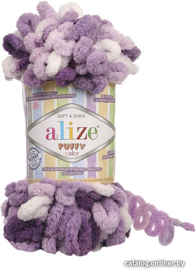 

Пряжа для вязания Alize Puffy color 5923 (9 м, сиреневый)