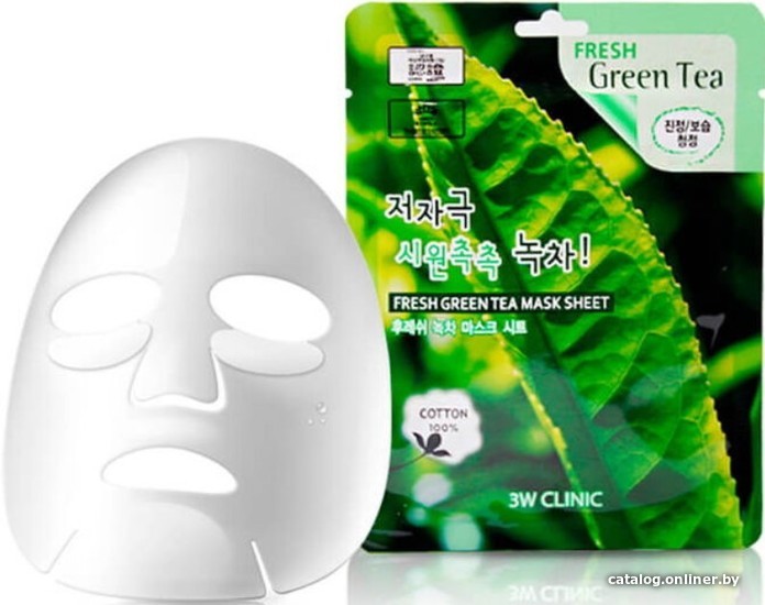 

3W Clinic Маска для лица тканевая Fresh Green tea Mask Sheet