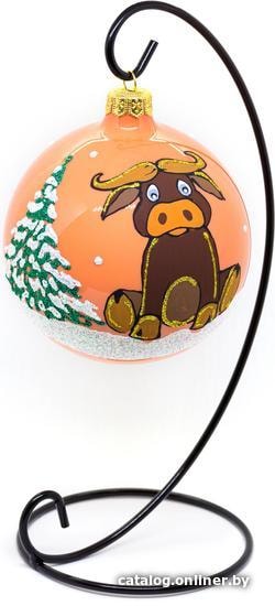 

Елочная игрушка Юрита Бычок у елки 201022-08 (розовый)