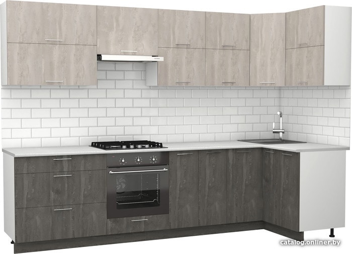 

Готовая кухня S-Company Клео крафт 1.2x3.0 правая (железный камень/бетонный камень)