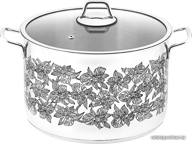 

Кастрюля Elan Gallery Гармония вкуса Серебро Ирисы 120872