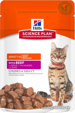 

Пресервы Hill's Science Plan Feline Adult with Beef 0.085 кг