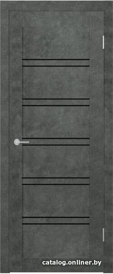 

Межкомнатная дверь Юркас Stark ST5 ДО 70x200 (бетон темный, стекло lacobel черный лак)