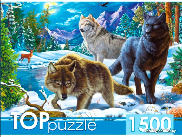

Пазл Top Puzzle Top Волки в ночном лесу