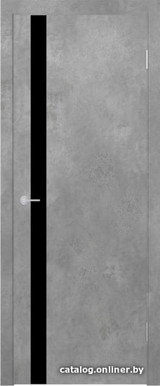 

Межкомнатная дверь Юркас Stark ST12 ДО 80x200 (бетон светлый/lacobel черный лак)