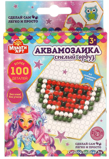 

Набор для создания поделок/игрушек MultiArt Аквамозаика Арбуз 100-AQUAMOS-7