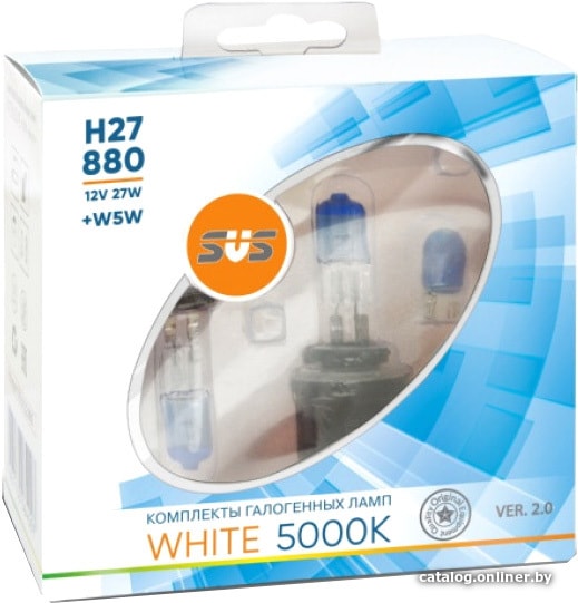 

Галогенная лампа SVS H27/880 27W+W5W White 5000K Ver.2.0 2+2шт