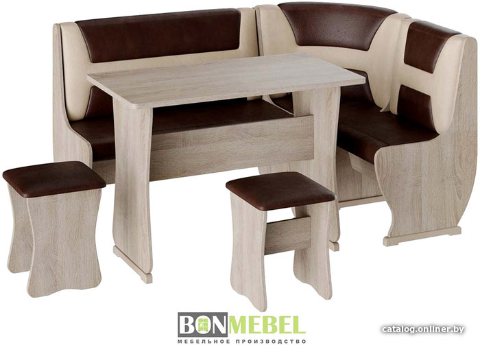 

Обеденная группа Bon Mebel Уют-3 (дуб сонома/кожзам шоколад/кожзам бежевый)