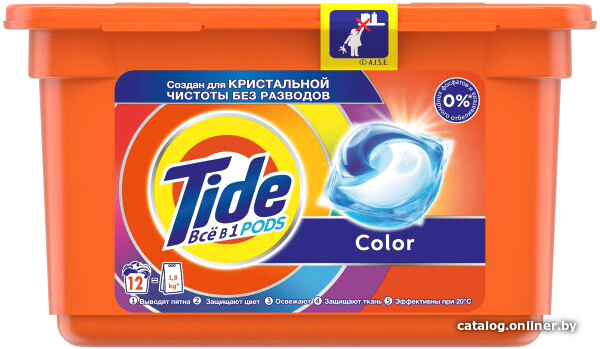 

Капсулы для стирки Tide Все в 1 Pods Color (12x22.8 г)