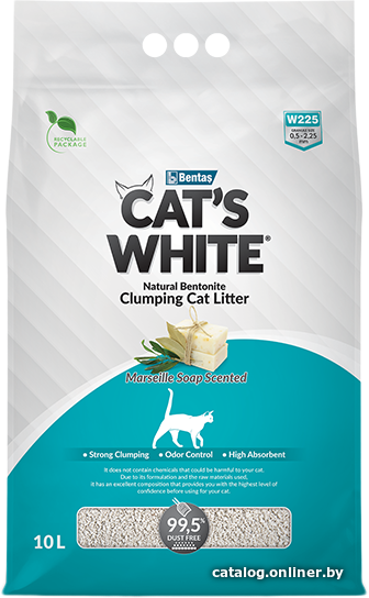 

Наполнитель для туалета Cat's White Marseille Soap Scented 10 л