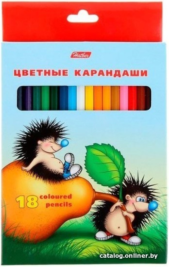 

Набор цветных карандашей Hatber Ежики BKc 18300 (18 шт)