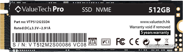 

SSD ValueTech Pro M.2 NVMe 512GB VTP512GSSD4