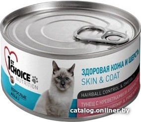 

Консервированный корм для кошек 1st Choice Skin & Coat Tuna with Shrimp & Pineapple 0.085 кг