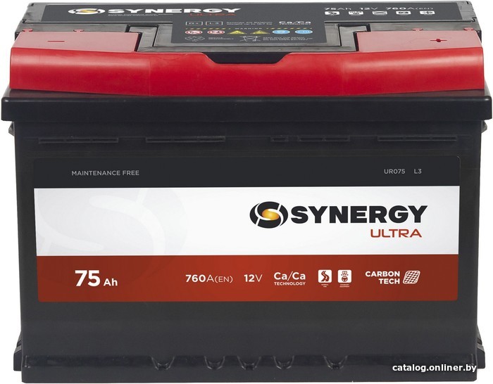 

Автомобильный аккумулятор Synergy 760 A, 12 V Обратная, R+ L3 (75 А·ч)