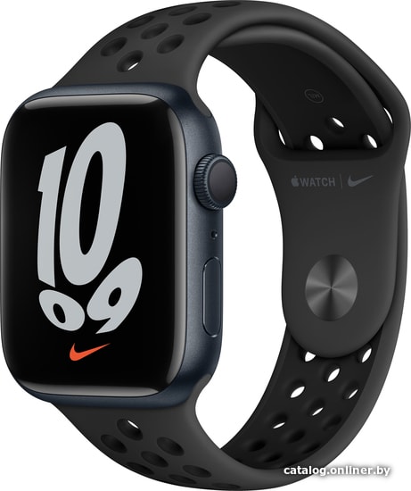 

Умные часы Apple Watch Nike Series 7 45 мм (темная ночь/черный спортивный)