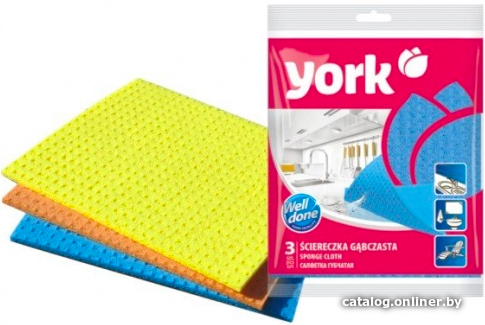 

Салфетка хозяйственная York губчатая 3 шт