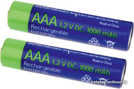 

Аккумулятор Gembird Rechargeable batteties AAA 1000 mАh 2 шт. [EG-BA-AAA10-01]