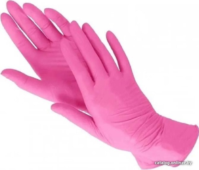 

Нитровиниловые перчатки Wally Plastic L 100 шт (розовый)