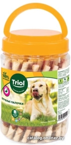 

Лакомство для собак Triol Крученые палочки с уткой (банка, 340 г)