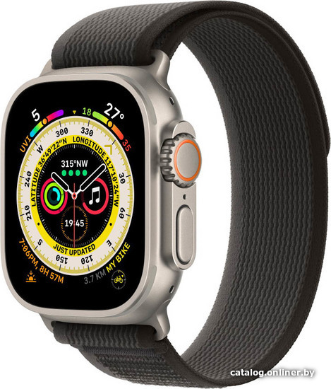 

Ремешок Apple Trail Loop из плетеного нейлона 49 мм (черный/серый, M/L) MQEQ3