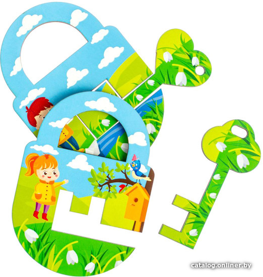 

Мозаика/пазл WoodLand Toys Замочки и ключики раскрашенный 156105