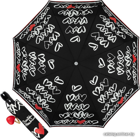 

Складной зонт Moschino 7923-OCA Hearts Black