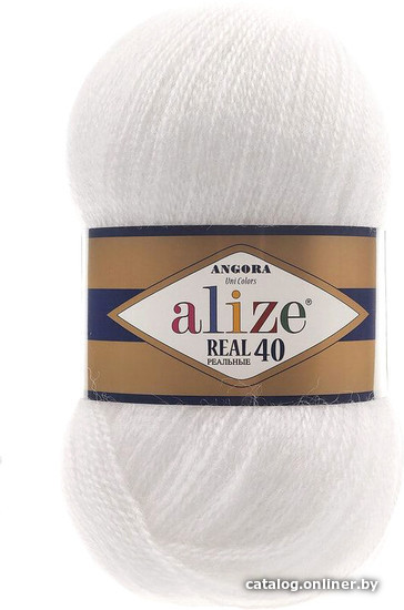 

Пряжа для вязания Alize Angora real 40 55 (480 м, белый)