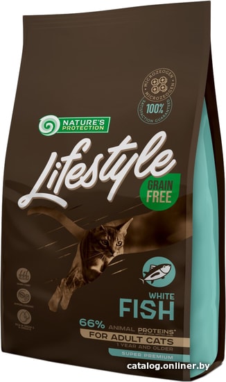 

Сухой корм для кошек Nature's Protection Lifestyle Grain Free White Fish Adult 7 кг