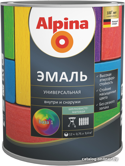 

Эмаль Alpina Универсальная 0.75 л (слоновая кость глянцевый)