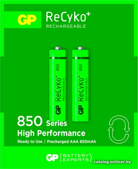 

Аккумулятор GP ReCyko+ AAA 850 2 шт. GP85AAAHCE-2GBE2