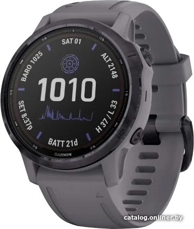 

Умные часы Garmin Fenix 6S Pro Solar 42 мм (аметистовая сталь, силикон)