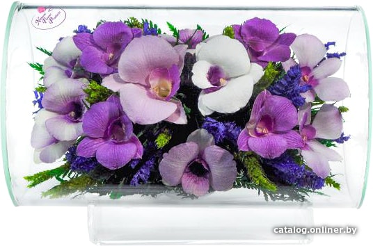 

Цветы, букеты Natural Flower Products Композиция из фиолетовых, светло-фиолетовых и белых орхидей ASV2