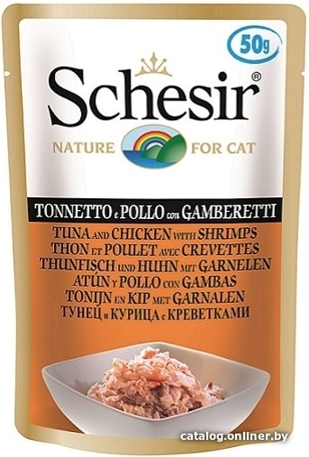 

Пресервы Schesir Tuna and chicken with shrimps 0.05 кг