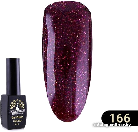 

Гель-лак Global Fashion Black Elite (тон 166) 8 мл