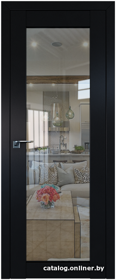 

Межкомнатная дверь ProfilDoors 2.19U 80x200 (черный матовый, стекло прозрачное)