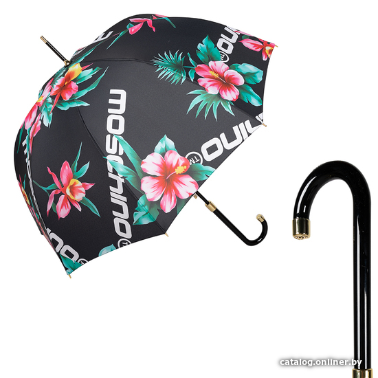 

Зонт-трость Moschino 8923-63autoa Hibiscus Black