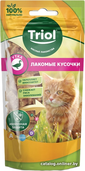 

Лакомство для кошек Triol Лакомые кусочки из утки (40 г)
