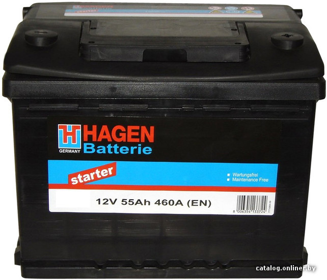 

Автомобильный аккумулятор Hagen Starter 55565 (55 А·ч)