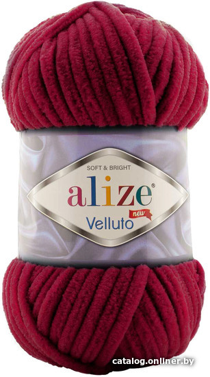 

Пряжа для вязания Alize Velluto 107 (68 м, вишня)