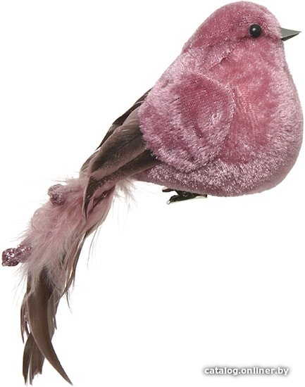 

Елочная игрушка Albero Di Natale Птичка на клипсе 6х16х6 см 521098-3 (розовый)