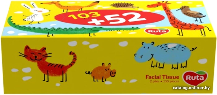 

Бумажные салфетки Ruta Kids 200x210 мм 155 шт (пенал)