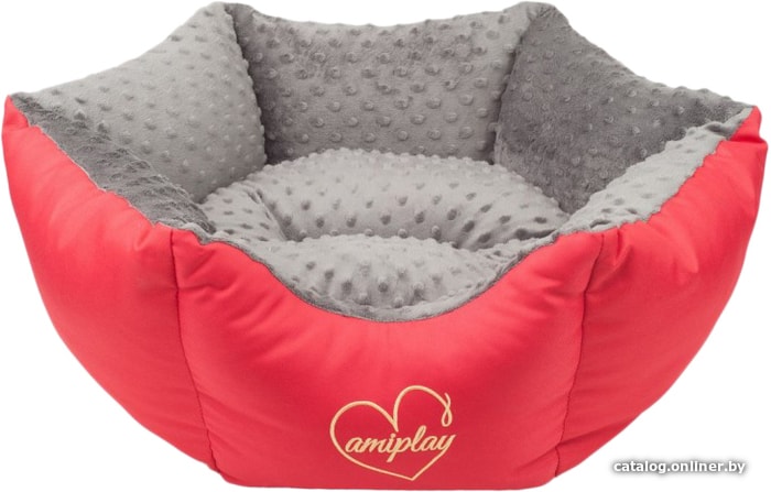 

Лежак Amiplay Crown 2 in 1 Babydoll L (серый/красный)